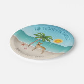 Assiettes En Carton Fawn Italien Greyhound À Tropical Summer Beach (Angle)