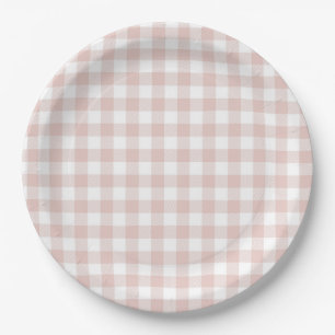 Assiettes En Carton Faye et Lauren Blush Plaid