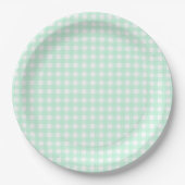 Assiettes En Carton Faye et Lauren Pastel En vichy Green (Devant)
