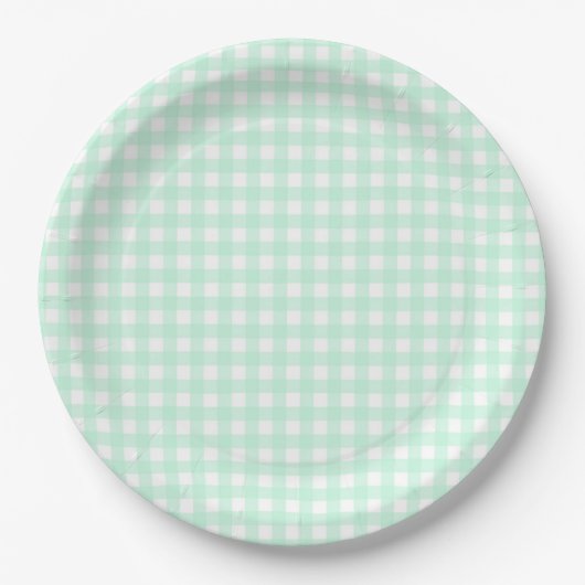 Assiettes En Carton Faye et Lauren Pastel En vichy Green (Devant)