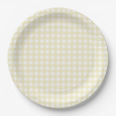 Assiettes En Carton Faye et Lauren Pastel En vichy jaune (Devant)