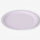 Assiettes En Carton Faye et Lauren Pastel Purple En vichy (Angle)