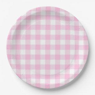 Assiettes En Carton Faye et Lauren Pink Plaid