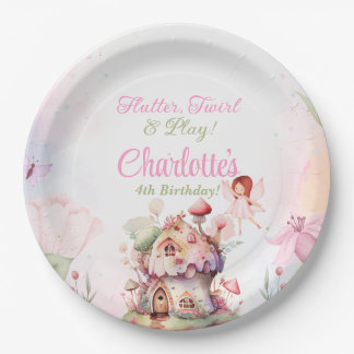 Assiettes En Carton Fbattage et Twirl Fairy Anniversaire Plaques de fê