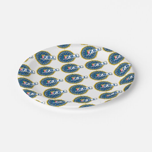 Assiettes En Carton FBI Seal Mockup (Angle)