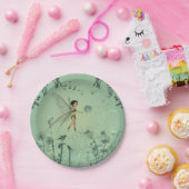 Assiettes En Carton Fée avec le pissenlit (Fête)