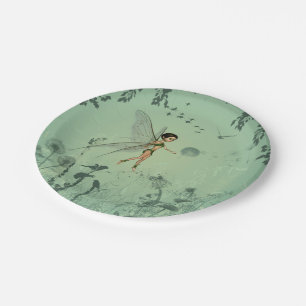 Assiettes En Carton Fée avec le pissenlit