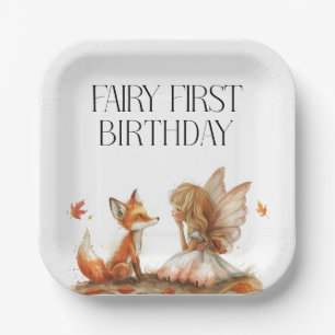 Assiettes En Carton Fée d'automne premier Merci d'anniversaire avec re