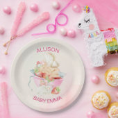 Assiettes En Carton Fée de fille bébé en Baby shower rose (Fête)