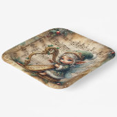 Assiettes En Carton Fée de Noël Jouer une harpe (Angulaire)