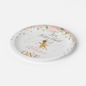 Assiettes En Carton Fée d'or rose Floral  (Angle)