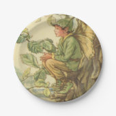 Assiettes En Carton Fée d'orme ailée assise dans un arbre (Devant)