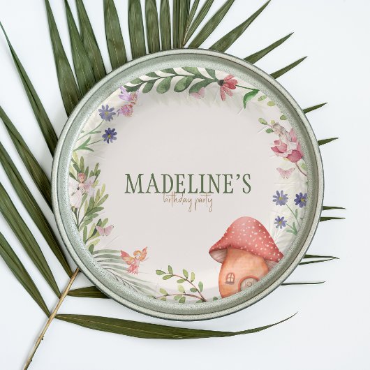 Assiettes En Carton Fée Enchantée Forêt Champignons Verdure