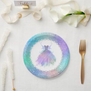 Assiettes En Carton Fée Ethereal Rainbow Ombre Pastel Sheen