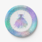 Assiettes En Carton Fée Ethereal | Rainbow Ombre Pastel Sheen (Devant)