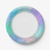 Assiettes En Carton Fée Ethereal | Rainbow Ombre Pastel Sheen (Devant)
