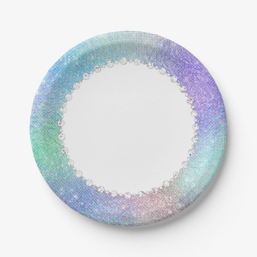 Assiettes En Carton Fée Ethereal | Rainbow Ombre Pastel Sheen (Devant)