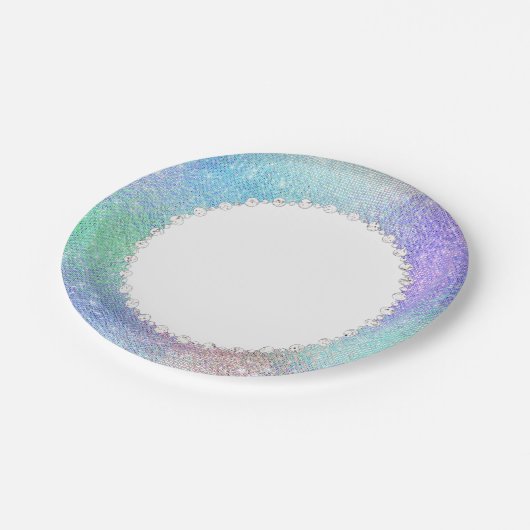 Assiettes En Carton Fée Ethereal | Rainbow Ombre Pastel Sheen (Angle)