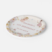 Assiettes En Carton Fée Floral Fille fête d'anniversaire (Angle)