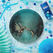 Assiettes En Carton Fée mignonne avec le dragon de vapeur dans une (Fête)