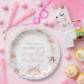 Assiettes En Carton Fée rose Floral Anniversaire (Fête)