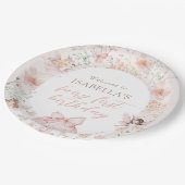 Assiettes En Carton Fée rose Floral Anniversaire (Angle)