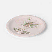 Assiettes En Carton Fée rose personnalisée 1er anniversaire (Angle)