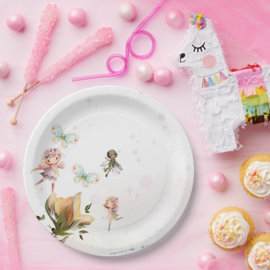 Assiettes En Carton Fées et plaques en papier imaginaire (Fête)