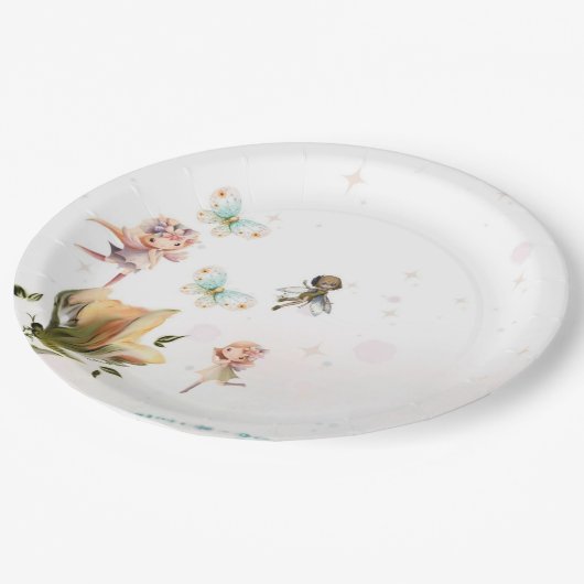 Assiettes En Carton Fées et plaques en papier imaginaire (Angle)