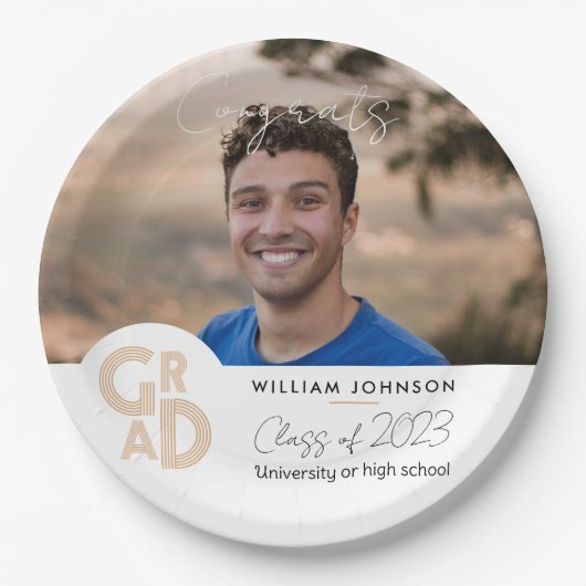 Assiettes En Carton Félicats Classe de fin d'année 2023 (Devant)