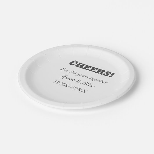 Assiettes En Carton Félicitations à 30 ans ensemble anniversaire ajout (Angle)