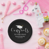 Assiettes En Carton Félicitations À La Grad Casquette Diplômée Chic Gr (Fête)