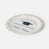 Assiettes En Carton Félicitations à l'or Confetti (Angle)