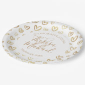 Assiettes En Carton Félicitations aux Coeurs d'or (Angle)