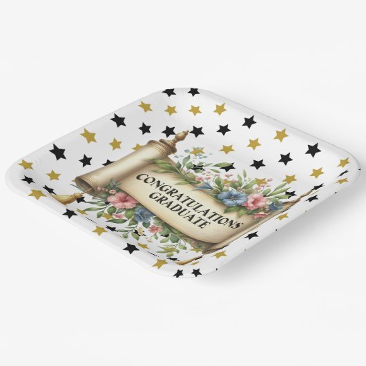 Assiettes En Carton Félicitations aux diplômés (Angulaire)