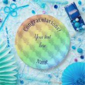 Assiettes En Carton Félicitations Couleurs Arc-en-ciel doux Personnali (Fête)