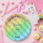 Assiettes En Carton Félicitations Couleurs Arc-en-ciel doux Personnali (Fête)