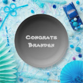 Assiettes En Carton Félicitations Dégradé Noir (Fête)