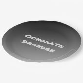 Assiettes En Carton Félicitations Dégradé Noir (Angle)