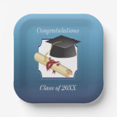 Assiettes En Carton Félicitations d'obtention de diplôme (Recto)