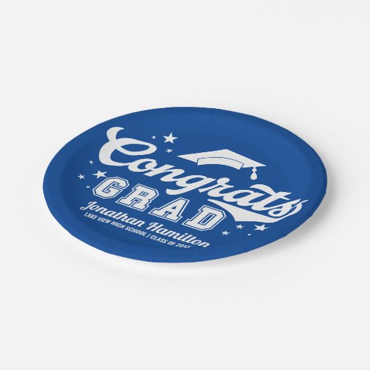 Assiettes En Carton Félicitations Grad Blue Grad Graduation Party (Angle)