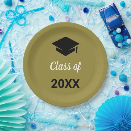 Assiettes En Carton Félicitations Grad Grad Graduation Cap Classe De N (Fête)
