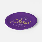 Assiettes En Carton Félicitations Grad Script Moderne Purple Graduatio (Angle)