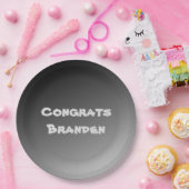 Assiettes En Carton Félicitations Gradient Noir (Fête)