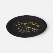 Assiettes En Carton Félicitations Graduate Gold Script Black (Angle)