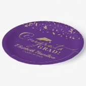 Assiettes En Carton Félicitations Grand Gold Script Grad Graduation Pa (Angle)