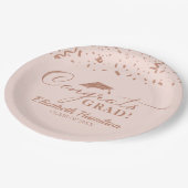 Assiettes En Carton Félicitations Grand Rose Gold Script Graduation Pa (Angle)