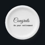 Assiettes En Carton Félicitations minimales simples nom de la retraite<br><div class="desc">Conception</div>