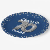 Assiettes En Carton Félicitations modernes à 70 ans Anniversaire (Angle)