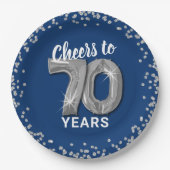 Assiettes En Carton Félicitations modernes à 70 ans Anniversaire (Devant)